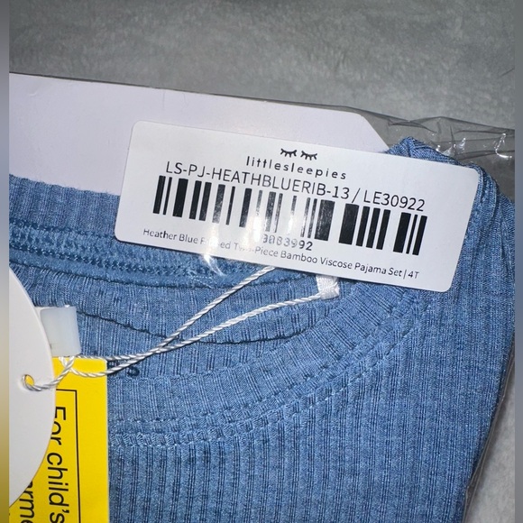 NIB LS Heather Blue Ribbed Pj Set - Picture 4 of 4